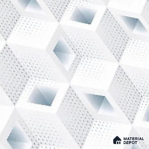 TL 01916 A Crystal White Light 18 x 12 inch Glossy Finish Ceramic Wall Tile - 6 mm