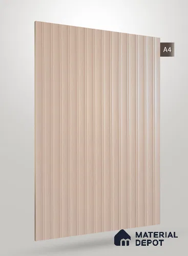 Light Cream Fluted Solid Color CRYSTAL Z+ BB 1138 8 ft x 4 ft Texture Finish Decorative Laminate - 1.25 mm | Suitable for TV Unit,Wardrobe, Kitchen Cabinets