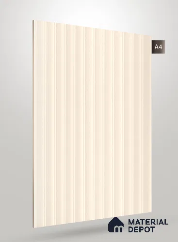 Soft Cream Fluted Solid Color Crystal Z + BB 1163 8 ft x 4 ft Texture Finish Decorative Laminate - 1.25 mm | Suitable for TV Unit,Wardrobe, Kitchen Cabinets