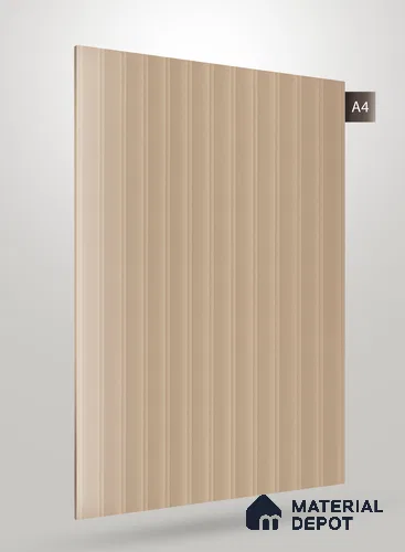Light Beige Fluted Solid Color Crystal Z + BB 1164 8 ft x 4 ft Texture Finish Decorative Laminate - 1.25 mm | Suitable for TV Unit,Wardrobe, Kitchen Cabinets