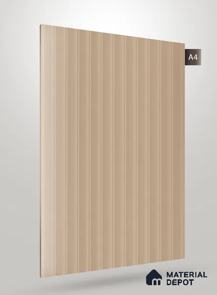 Light Beige Fluted Solid Color Crystal Z + BB 1164 8 ft x 4 ft Texture Finish Decorative Laminate - 1.25 mm | Suitable for TV Unit,Wardrobe, Kitchen Cabinets