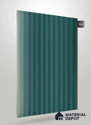 Teal Green Fluted Solid Color Crystal Z + BB 1175 8 ft x 4 ft Texture Finish Decorative Laminate - 1.25 mm | Suitable for TV Unit,Wardrobe, Kitchen Cabinets