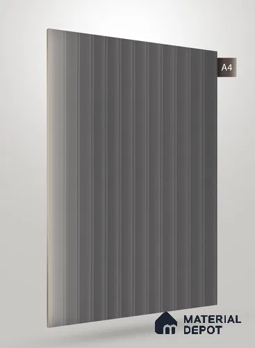 Charcoal Grey Fluted Solid Color Crystal Z + BB 1177 8 ft x 4 ft Texture Finish Decorative Laminate - 1.25 mm | Suitable for TV Unit,Wardrobe, Kitchen Cabinets