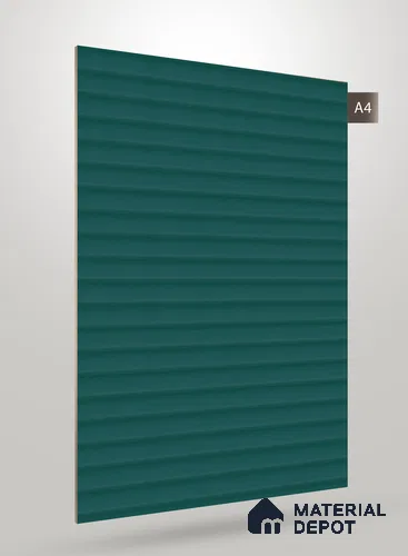 Teal Green Fluted Solid Color CRYSTAL Z+ GW 1140 8 ft x 4 ft Texture Finish Decorative Laminate - 1.25 mm | Suitable for TV Unit,Wardrobe, Kitchen Cabinets