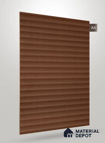 Walnut Brown Fluted Solid Color CRYSTAL Z+ GW 1294 8 ft x 4 ft Texture Finish Decorative Laminate - 1.25 mm | Suitable for TV Unit,Wardrobe, Kitchen Cabinets