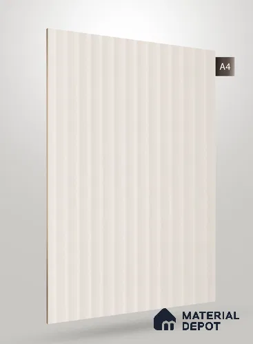 Soft White Fluted Solid Color Crystal Z + PP 1123 8 ft x 4 ft High Gloss Finish Decorative Laminate - 1.25 mm | Suitable for TV Unit,Wardrobe, Kitchen Cabinets