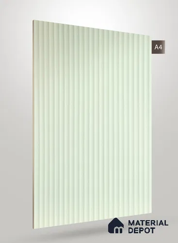Pale Mint Green Fluted Solid Color CRYSTAL Z+ PP 1133 8 ft x 4 ft High Gloss Finish Decorative Laminate - 1.25 mm | Suitable for TV Unit,Wardrobe, Kitchen Cabinets