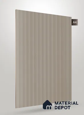Warm Light Grey Fluted Solid Color Crystal Z + PP 1166 8 ft x 4 ft High Gloss Finish Decorative Laminate - 1.25 mm | Suitable for TV Unit,Wardrobe, Kitchen Cabinets