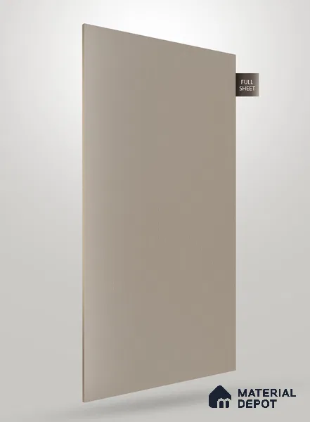 Warm Light Grey Fluted Solid Color Crystal Z + PP 1166 8 ft x 4 ft High Gloss Finish Decorative Laminate - 1.25 mm | Suitable for TV Unit,Wardrobe, Kitchen Cabinets