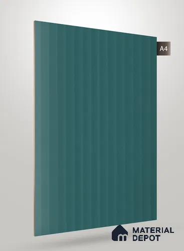 Teal Blue Fluted Solid Color Crystal Z + PP 1186 8 ft x 4 ft High Gloss Finish Decorative Laminate - 1.25 mm | Suitable for TV Unit,Wardrobe, Kitchen Cabinets