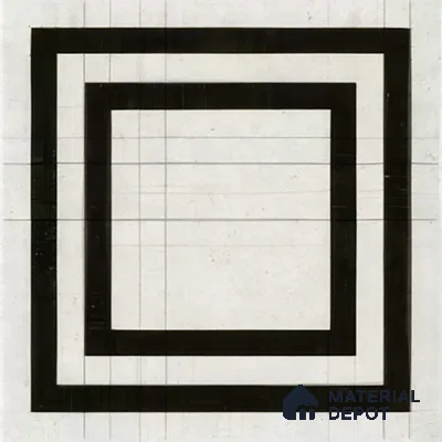 Subway Wall Tile TL 04979 Marrakech Marquina Black & White 8 x 8 inch Ceramic Matte Finish - 10 mm | Suitable for Highlighter Walls, Foyer, Bathroom, Kitchen Wall & Backsplashes (Sample)