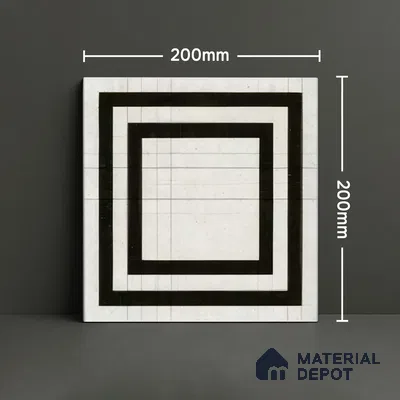 Subway Wall Tile TL 04979 Marrakech Marquina Black & White 8 x 8 inch Ceramic Matte Finish - 10 mm | Suitable for Highlighter Walls, Foyer, Bathroom, Kitchen Wall & Backsplashes (Sample)