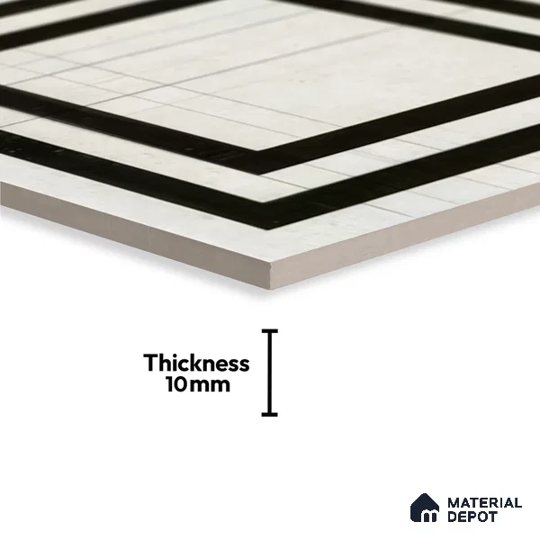 Subway Wall Tile TL 04979 Marrakech Marquina Black & White 8 x 8 inch Ceramic Matte Finish - 10 mm | Suitable for Highlighter Walls, Foyer, Bathroom, Kitchen Wall & Backsplashes (Sample)