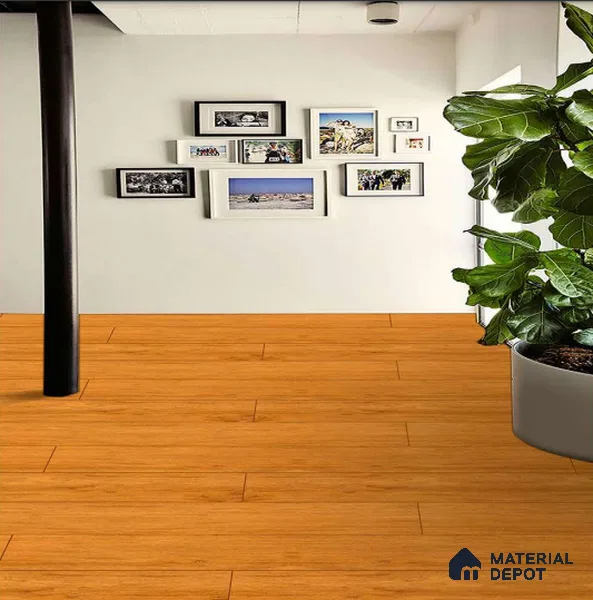 Wooden Floor Plank Tile TL 05373 Bosco Walnut Paradise 4 ft x 8 inch Vitrified Carving Matte Finish - 9 mm | Suitable for Balcony, Courtyard, Patio (Sample)
