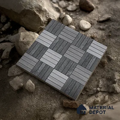 Budget Friendly Patterned Look Value for Money Parking Davys Grey Floor Tile 16 x 16 inch | TL 00595 | Vitrified Matte Finish Tile - 12 mm | Suitable For Parking, Outdoor, Balcony & Terrace | Pattern Alignment May Vary | 2-3 mm Spacer is Mandatory