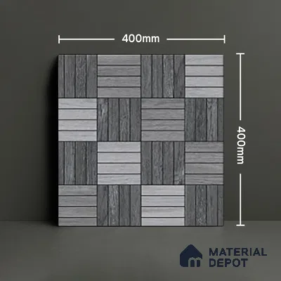 Budget Friendly Patterned Look Value for Money Parking Davys Grey Floor Tile 16 x 16 inch | TL 00595 | Vitrified Matte Finish Tile - 12 mm | Suitable For Parking, Outdoor, Balcony & Terrace | Pattern Alignment May Vary | 2-3 mm Spacer is Mandatory