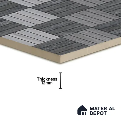 Budget Friendly Patterned Look Value for Money Parking Davys Grey Floor Tile 16 x 16 inch | TL 00595 | Vitrified Matte Finish Tile - 12 mm | Suitable For Parking, Outdoor, Balcony & Terrace | Pattern Alignment May Vary | 2-3 mm Spacer is Mandatory