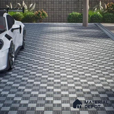 Budget Friendly Patterned Look Value for Money Parking Davys Grey Floor Tile 16 x 16 inch | TL 00595 | Vitrified Matte Finish Tile - 12 mm | Suitable For Parking, Outdoor, Balcony & Terrace | Pattern Alignment May Vary | 2-3 mm Spacer is Mandatory