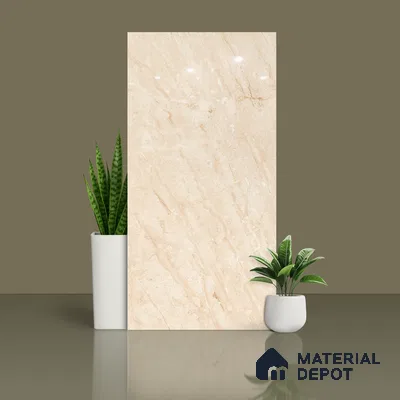 Budget Friendly Marble Floor & Wall Tile Value For Money TL 05579 Beige Terez Dayna 4 ft x 2 ft - Vitrified Glossy Finish -9 mm | 4 Random Design | Suitable for Living Room, Bedroom & Bathroom