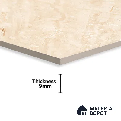 Budget Friendly Marble Floor & Wall Tile Value For Money TL 05579 Beige Terez Dayna 4 ft x 2 ft - Vitrified Glossy Finish -9 mm | 4 Random Design | Suitable for Living Room, Bedroom & Bathroom