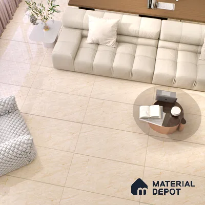 Budget Friendly Marble Floor & Wall Tile Value For Money TL 05579 Beige Terez Dayna 4 ft x 2 ft - Vitrified Glossy Finish -9 mm | 4 Random Design | Suitable for Living Room, Bedroom & Bathroom