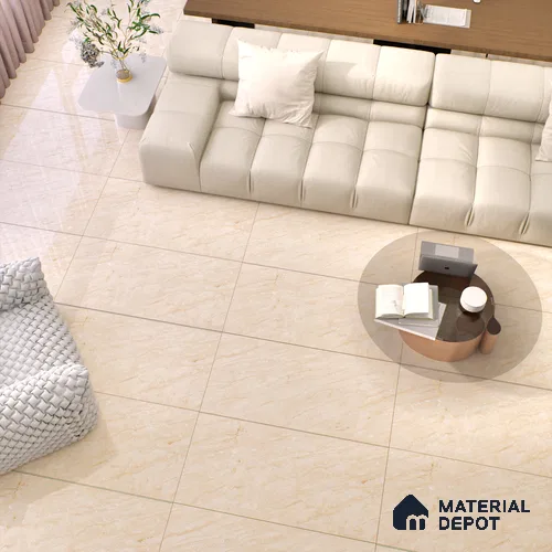 Budget Friendly Marble Floor & Wall Tile Value For Money TL 05579 Beige Terez Dayna 4 ft x 2 ft - Vitrified Glossy Finish -9 mm | 4 Random Design | Suitable for Living Room, Bedroom & Bathroom