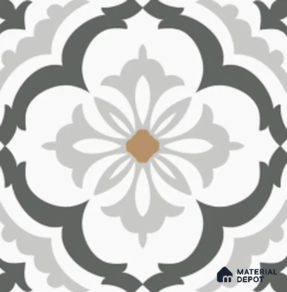 Moroccan Wall & Floor Tile TL 00912 Decor 14 2 ft x 2 ft Matte Finish Vitrified Tile - 9 mm | Please Expect a Slight Variation of Pattern | Suitable For Kitchen, Balcony, Dining Area