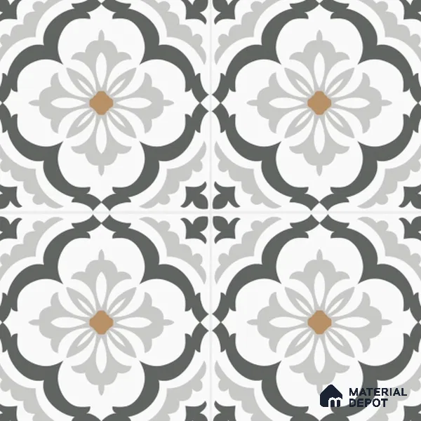 Moroccan Wall & Floor Tile TL 00912 Decor 14 2 ft x 2 ft Matte Finish Vitrified Tile - 9 mm | Please Expect a Slight Variation of Pattern | Suitable For Kitchen, Balcony, Dining Area