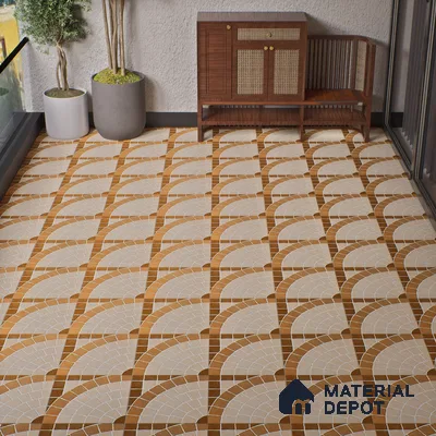 Parking Floor Tile TL 07580 Desert Linen | 16 x 16 inch | Anti Slip Matte Finish Heavy Duty Vitrified Tile - 12 mm | Suitable For High Traffic Areas, Terrace, Balcony | Pattern Alignment May Vary | 2-3 mm Spacer is Mandatory