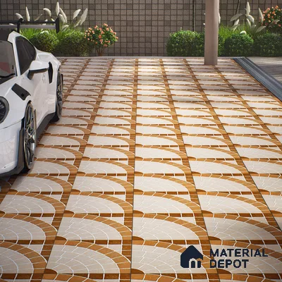 Parking Floor Tile TL 07580 Desert Linen | 16 x 16 inch | Anti Slip Matte Finish Heavy Duty Vitrified Tile - 12 mm | Suitable For High Traffic Areas, Terrace, Balcony | Pattern Alignment May Vary | 2-3 mm Spacer is Mandatory