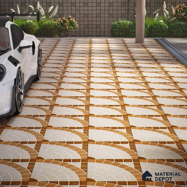 Parking Floor Tile TL 07580 Desert Linen | 16 x 16 inch | Anti Slip Matte Finish Heavy Duty Vitrified Tile - 12 mm | Suitable For High Traffic Areas, Terrace, Balcony | Pattern Alignment May Vary | 2-3 mm Spacer is Mandatory