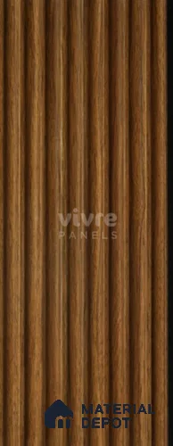 Brown Wooden Louver 2001 Nogal 8 ft x 4.9 inch Charcoal Panel - 12 mm | Suitable for Feature Wall, TV Unit & Living Room | Width is Subjected to 5% Variation