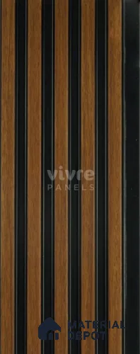Brown Wooden Louver 2003 Nogal 8 ft x 4.9 inch Charcoal Panel - 12 mm | Suitable for Feature Wall, TV Unit & Living Room | Width is Subjected to 5% Variation