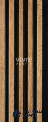 Brown Wooden Louver 2004 Quercus 8 ft x 4.9 inch Charcoal Panel - 12 mm | Suitable for Feature Wall, TV Unit & Living Room | Width is Subjected to 5% Variation