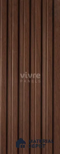 Brown Wooden Louver 2006 Noce Italiano 8 ft x 4.9 inch Charcoal Panel - 12 mm | Suitable for Feature Wall, TV Unit & Living Room | Width is Subjected to 5% Variation