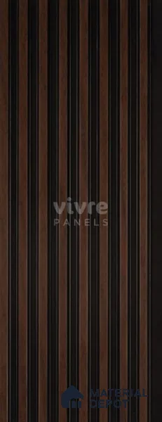 Brown Wooden Louver 2007 Noce Italiano 8 ft x 4.9 inch Charcoal Panel - 12 mm | Suitable for Feature Wall, TV Unit & Living Room | Width is Subjected to 5% Variation