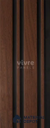 Brown Wooden Louver 2008 Noce Italiano 8 ft x 4.9 inch Charcoal Panel - 12 mm | Suitable for Feature Wall, TV Unit & Living Room | Width is Subjected to 5% Variation