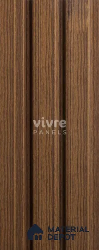 Brown Wooden Louver 2009 Zingana 8 ft x 4.9 inch Charcoal Panel - 12 mm | Suitable for Feature Wall, TV Unit & Living Room | Width is Subjected to 5% Variation
