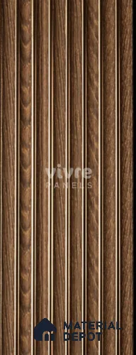 Brown Wooden Louver 2010 Rey de Madera 8 ft x 4.9 inch Charcoal Panel - 12 mm | Suitable for Feature Wall, TV Unit & Living Room | Width is Subjected to 5% Variation