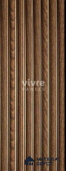 Brown Wooden Louver 2010 Rey de Madera 8 ft x 4.9 inch Charcoal Panel - 12 mm | Suitable for Feature Wall, TV Unit & Living Room | Width is Subjected to 5% Variation