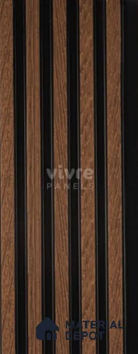 Brown Wooden Louver 2011 Rey de Madera 8 ft x 4.9 inch Charcoal Panel - 12 mm | Suitable for Feature Wall, TV Unit & Living Room | Width is Subjected to 5% Variation