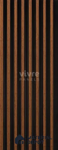 Brown Wooden Louver 2015 Zingana 8 ft x 4.9 inch Charcoal Panel - 12 mm | Suitable for Feature Wall, TV Unit & Living Room | Width is Subjected to 5% Variation