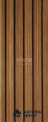 Brown Wooden Louver 2016 Zingana 8 ft x 4.9 inch Charcoal Panel - 12 mm | Suitable for Feature Wall, TV Unit & Living Room | Width is Subjected to 5% Variation