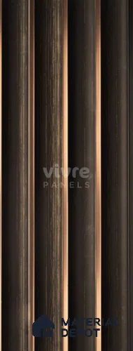 Brown Wooden Louver 2017 Oxidar 8 ft x 4.9 inch Charcoal Panel - 12 mm | Suitable for Feature Wall, TV Unit & Living Room | Width is Subjected to 5% Variation