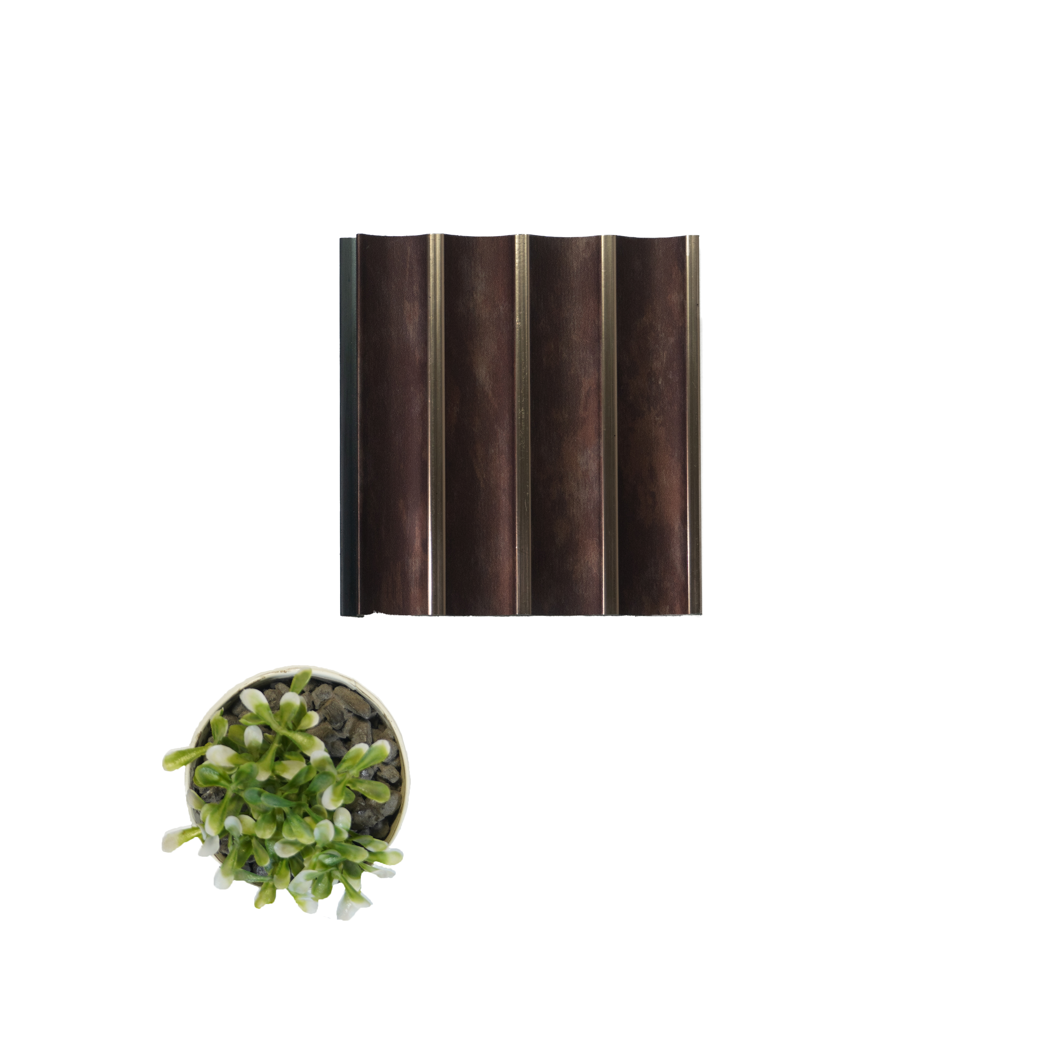 Brown Wooden Louver 2018 Vino 8 ft x 4.9 inch Charcoal Panel - 12 mm | Suitable for Feature Wall, TV Unit & Living Room | Width is Subjected to 5% Variation