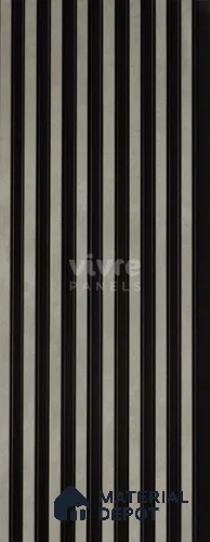 Grey Metallic Louver 2021 El Limo 8 ft x 4.9 inch Charcoal Panel - 12 mm | Suitable for Feature Wall, TV Unit & Living Room | Width is Subjected to 5% Variation