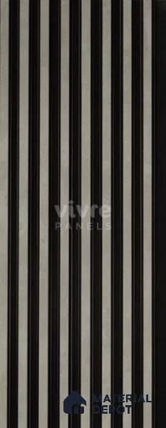 Grey Metallic Louver 2021 El Limo 8 ft x 4.9 inch Charcoal Panel - 12 mm | Suitable for Feature Wall, TV Unit & Living Room | Width is Subjected to 5% Variation