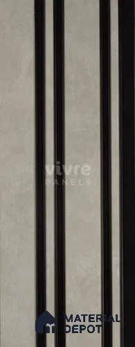 Grey Stone Louver 2022 El Limo 8 ft x 4.9 inch Charcoal Panel - 12 mm | Suitable for Feature Wall, TV Unit & Living Room | Width is Subjected to 5% Variation