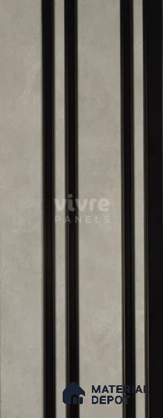 Grey Stone Louver 2022 El Limo 8 ft x 4.9 inch Charcoal Panel - 12 mm | Suitable for Feature Wall, TV Unit & Living Room | Width is Subjected to 5% Variation