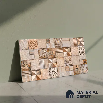 Stone Elevation Wall Tile TL 04276 C Bonzer Brown 2 ft x 1 ft Matte Finish Ceramic Tile - 10 mm | Suitable For Modern Facades, Outdoor Cladding & Feature Wall